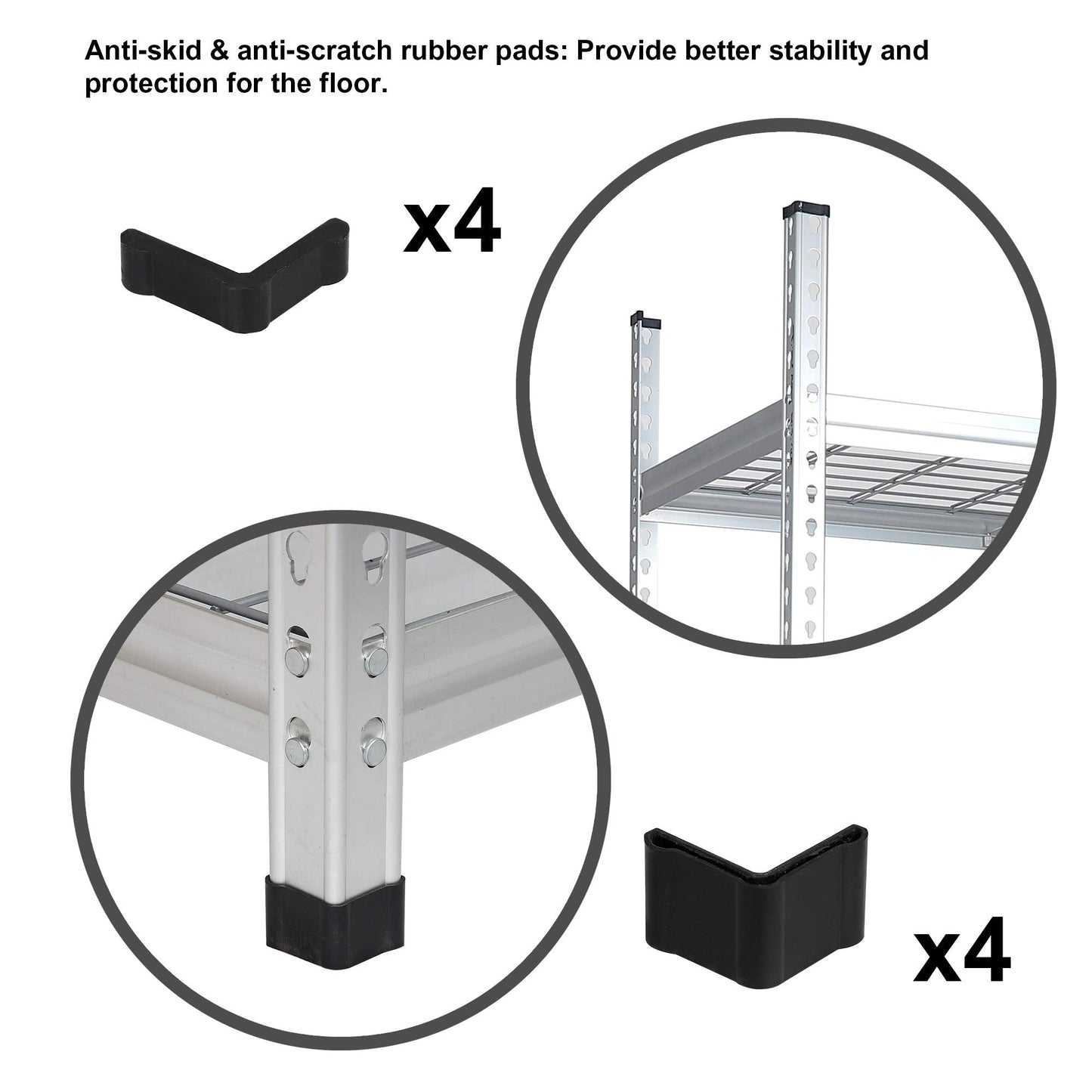 Amazon Basics Heavy Duty 5 Shelf Storage Shelving Unit, High-Grade Aluminum, Shelves, Adjustable Height, 60" x 24" x 78", Silver