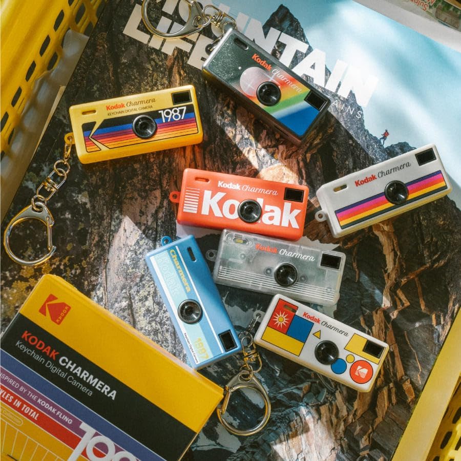 KODAK (1PC),Mini Charm,1.6 CHARMERA Keychain Digital Camera Blind Box Single Box Camera,Digicam,Video Recording,Bag