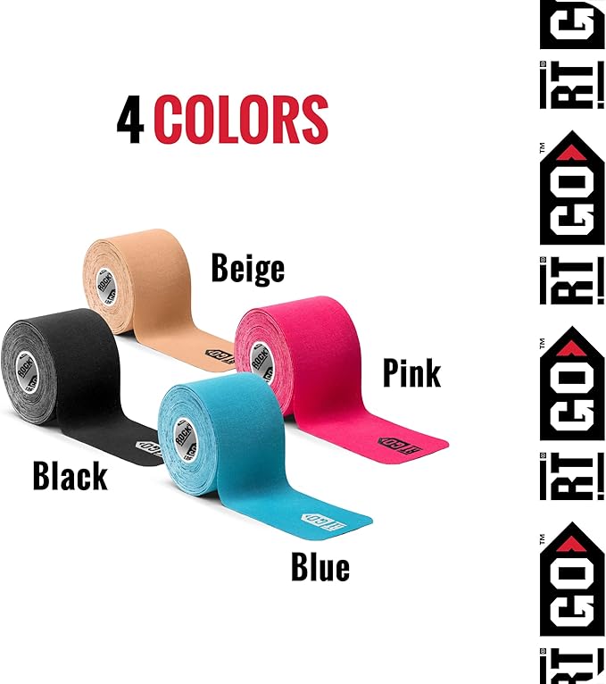 RockTape Go Extra-Sticky Adhesive Pre-Cut Kinesiology Tape (Pink)
