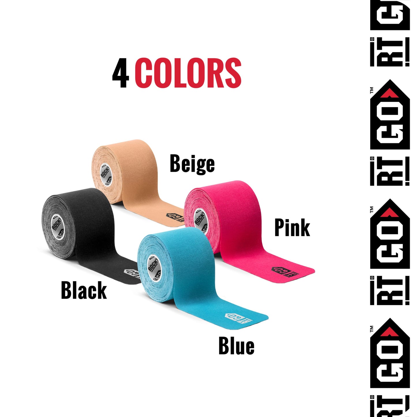 RockTape Go Gentle Adhesive Pre-Cut Kinesiology Tape (Pink)