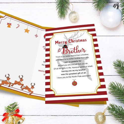 Chenive | Merry Christmas Card for Brothers - Heartfelt Holiday Greeting for Friends & Family