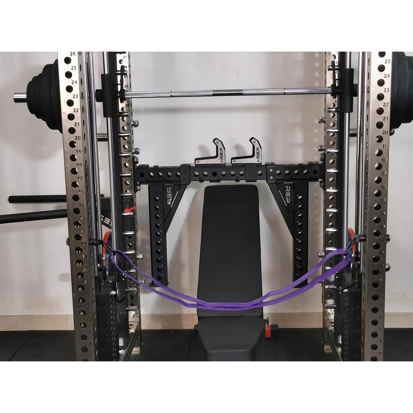 HUVIOVED Power Cage Squat Rack Home Gym Accessory, Fits 3x3 Rack with 1" Hole