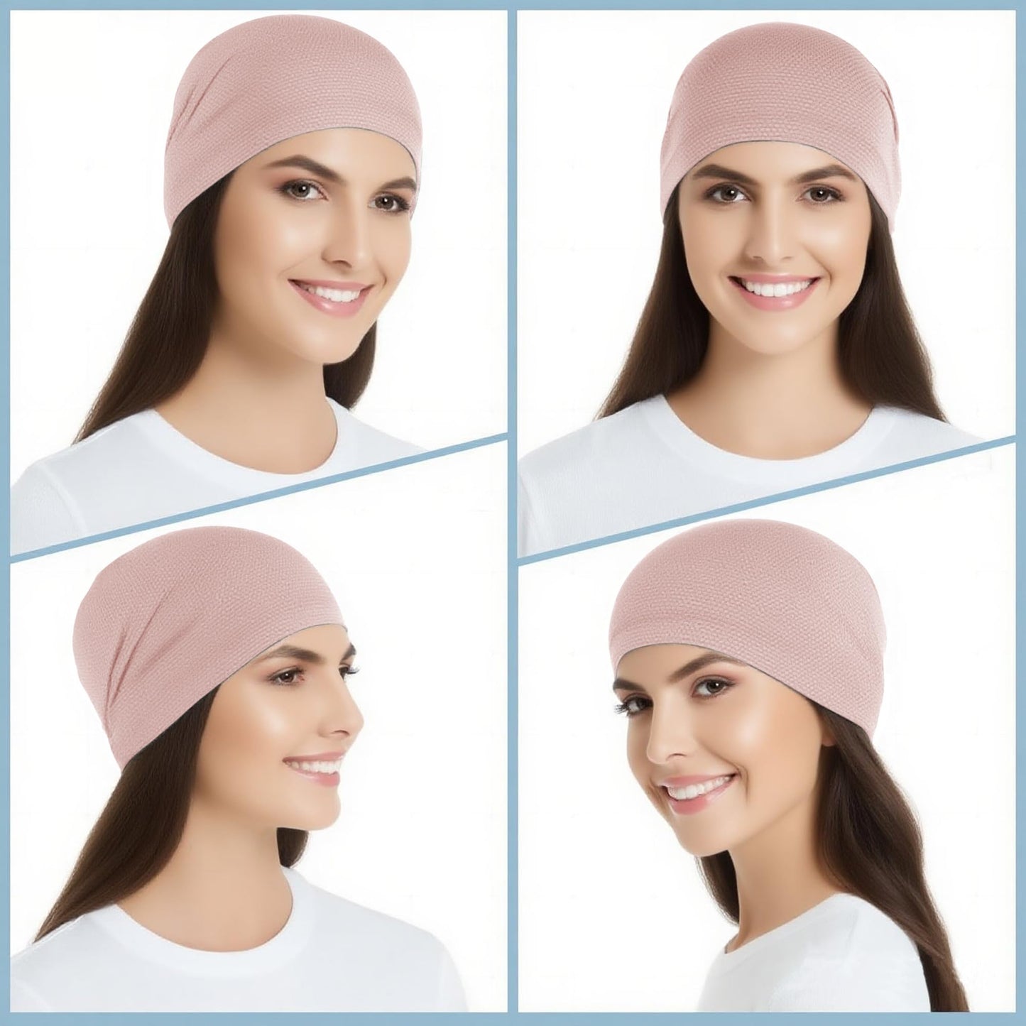 WTACTFUL Cooling Skull Cap for Men Women Breathable Sweat Hat Running Caps Skull Caps Thin Slouchy Beanie for Cycling Motorcycle Riding Football Helmet Hard Hat Liner Summer Sport 2-Pack Black Pink