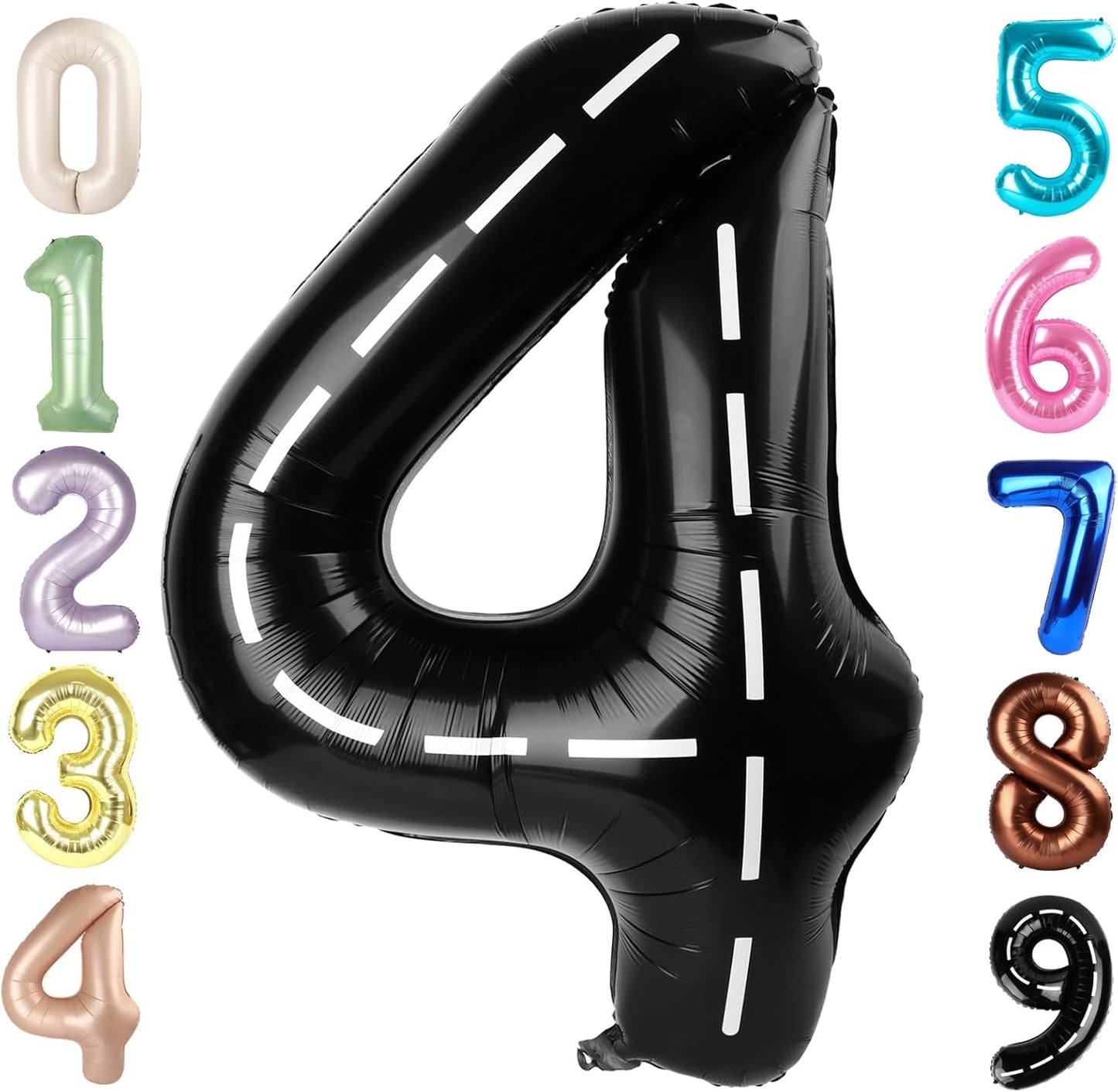 40 Inch Large Number Balloons by [Brand Name] - Black 4 Balloon for Birthdays & Graduations