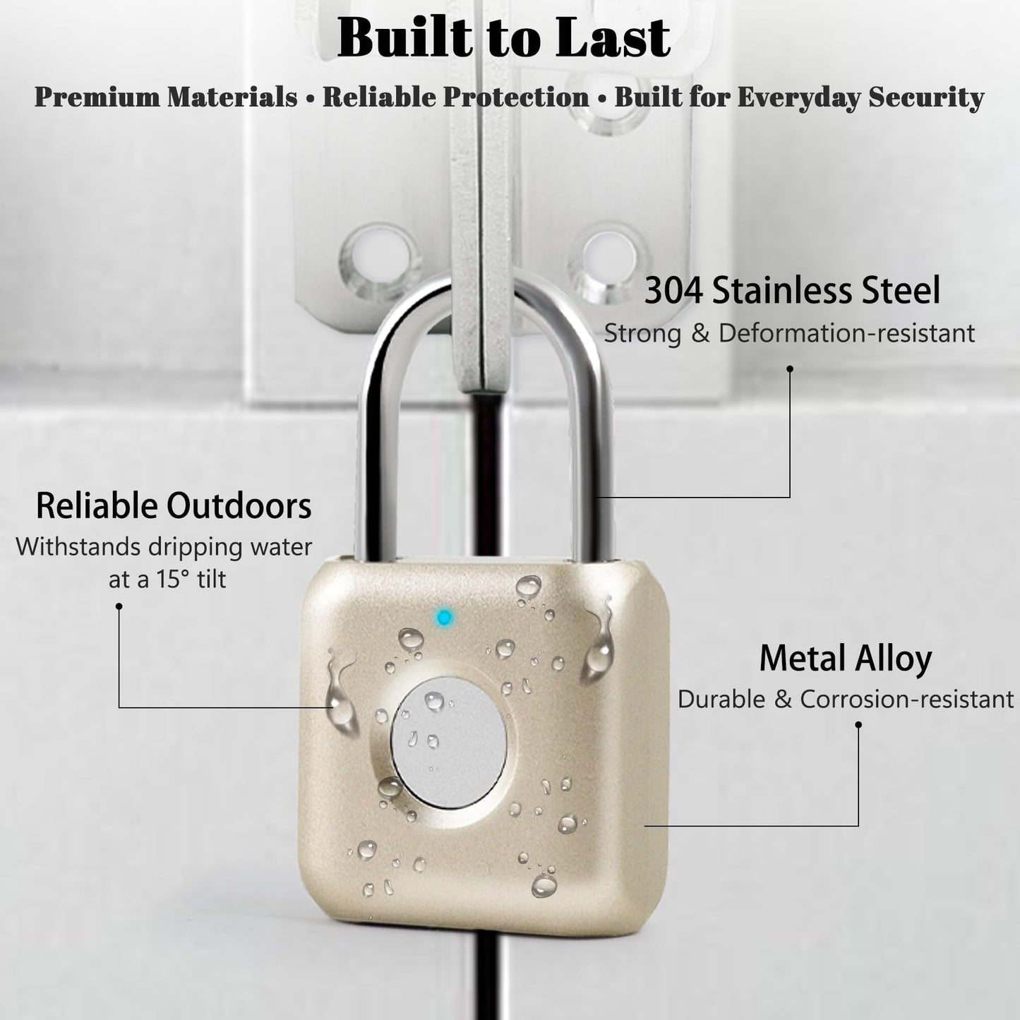 UMIKSMART Biometric Fingerprint Padlock with Silicone Cover, Smart Keyless USB Rechargeable Security Lock for Gym Locker, Gate, Fence, Cabinet
