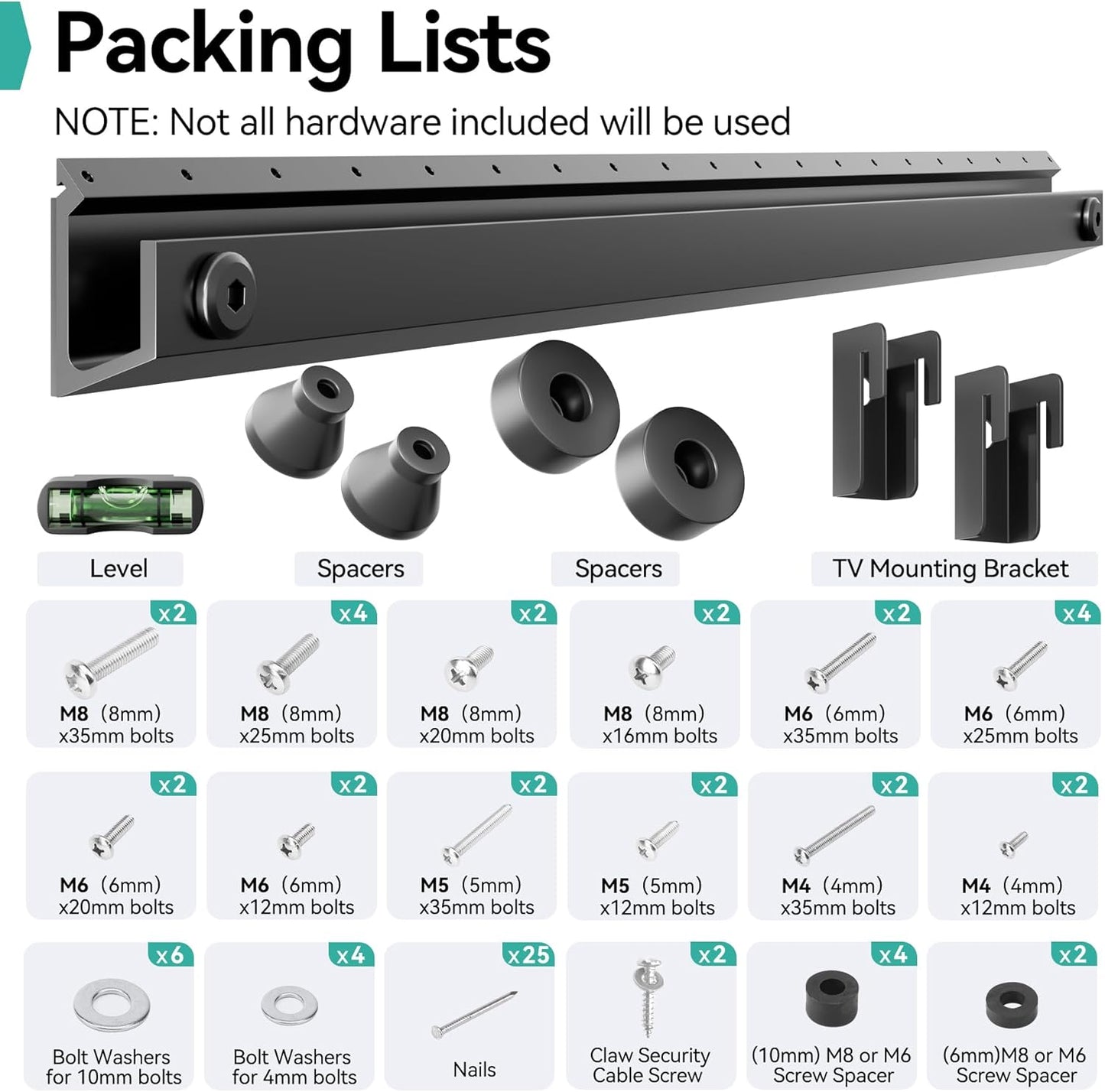 Auoace 22 55 inch 5, 100 Lbs, No Drill TV Wall Mount for to TVs, Drywall Smart TV Bracket Tilts Up to Low Profile TVs