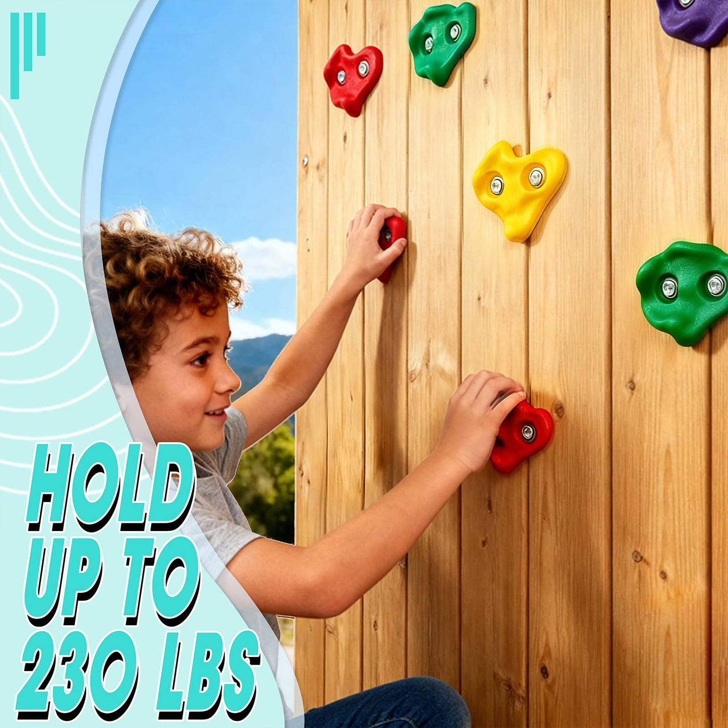 SREHRLY 30 PCS Rock Climbing Holds for Kids,Adult Rock Wall Holds Large Climbing Rock Wall Grips for Indoor and Outdoor Playground Play Set with Hardware