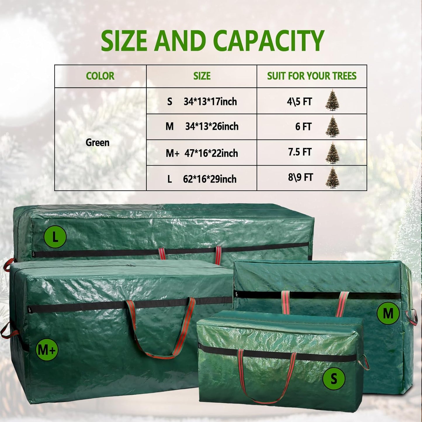 Regine Christmas Tree Storage Bag - Waterproof & Tearproof for 7FT/6FT Trees | Easy Transport & Organization