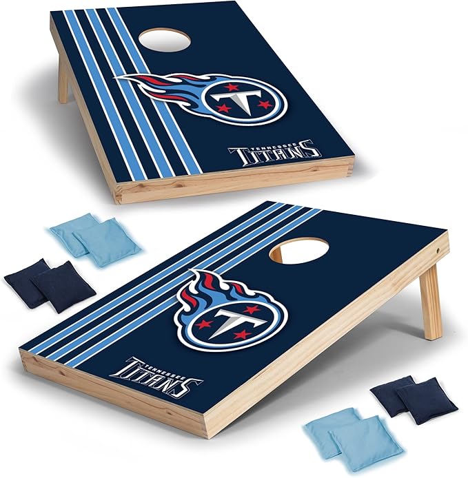 NFL 2' x 3' Solid Wood Cornhole Set with Direct Print HD Team Graphics – Great Gift for Any Football Fan! Bean Bag Toss Family Outdoor Games
