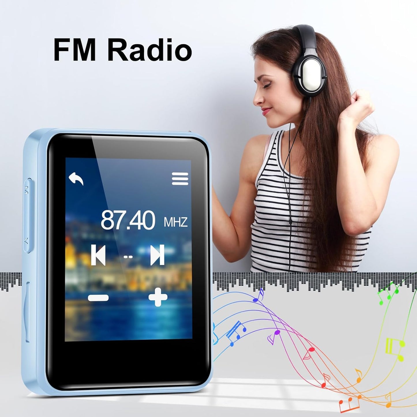 woolynew 64GB MP3 1.8 inch 512GB, Player, Bluetooth Music Player, Portable High Fidelity Lossless Music Player