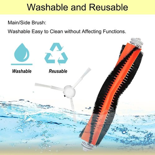 25Pcs Accessories Kit for Xiaomi X20+ / X20 Plus / X10+ / X10 Plus Robot Vacuum, 2 Main Brush,4 Filter,4 Side Brushes,8 Mop Pads,6 Dust bags,1Cleaning Tool Replacement Parts Attachments