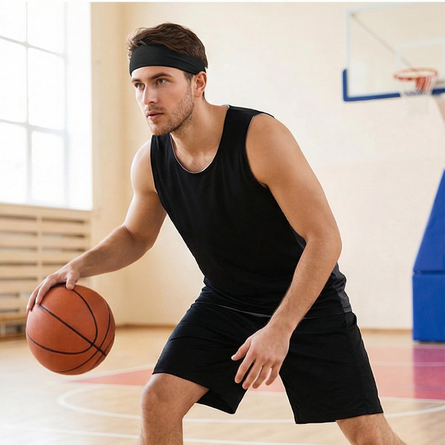 Sports Headband Quick-Dry Sweatband for Men Women Soft Moisure Wicking Headbands Breathable Athleticl Headbands Stretchy Comfortable Unisex Sweatbands for Running Cycling Gym (5 Pcs)
