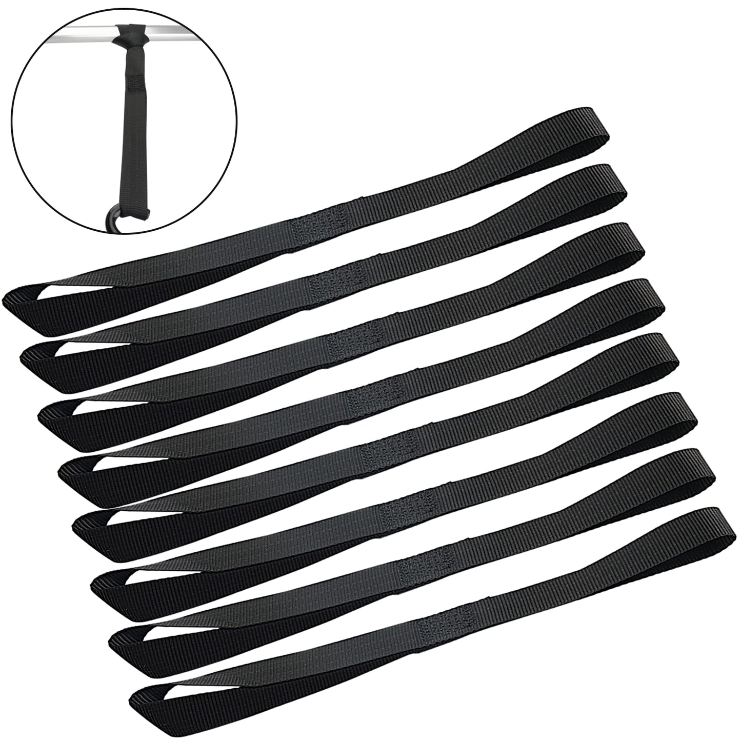 XSTRAP STANDARD Soft Loop Tie-Down Straps 8PK 1-1/16 x 18 inches - 3600LB Breaking Strength, Loops for Securing Trailering of Bikes, ATV, UTV, Motorcycles, Scooters, Dirt Bikes, Lawn Equipment, Black