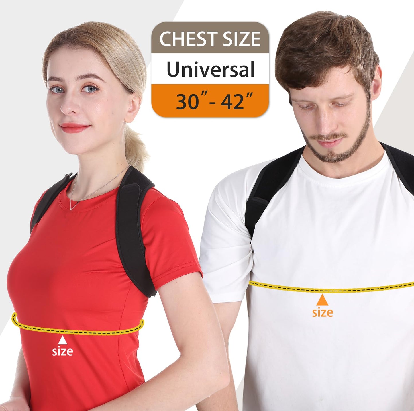 Schiara Posture Corrector for both Men and Women, Comfortable Upper and Back Brace, Adjustable Back Straightener Support for Back, Shoulder and Neck