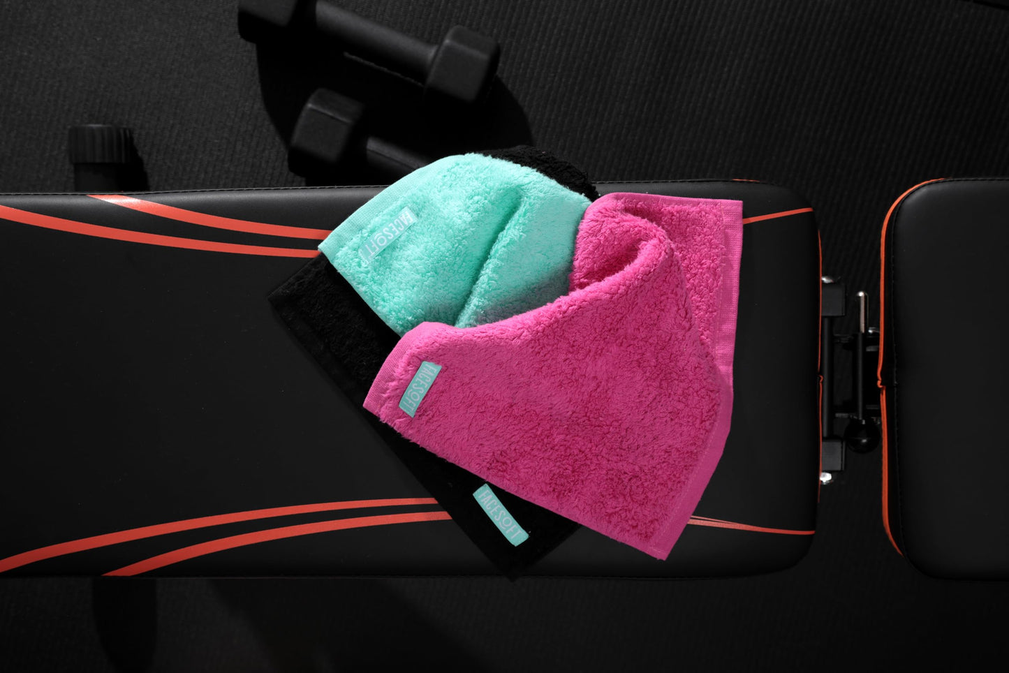 FACESOFT Eco Friendly Mini Gym Towels Accessories for Working Out - Sweat Towels for Gym, Fitness, Sports - Soft & Absorbent Cotton - No Synthetic Microfibers or Plastics - 3 Piece Exercise Towel Set