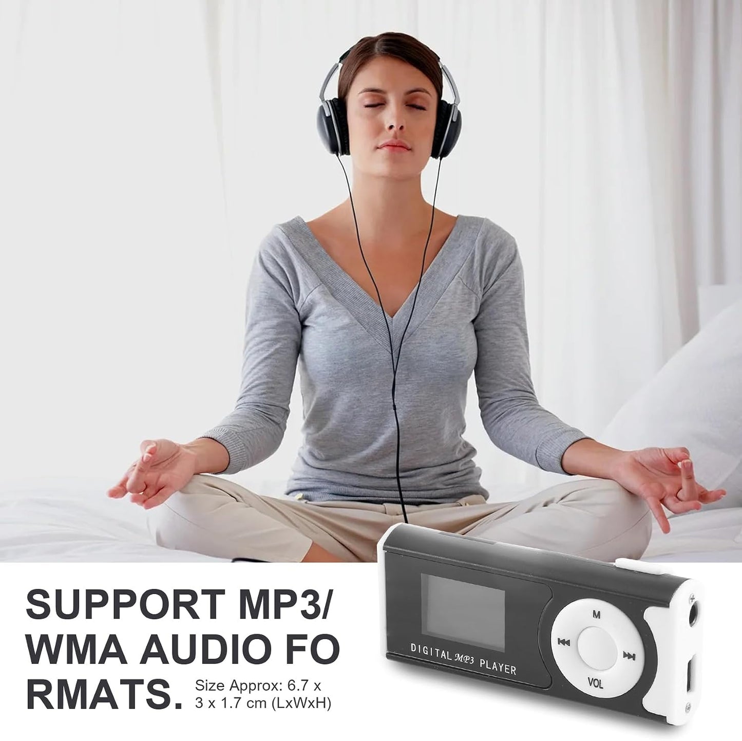 Lizusidtsy MP3 16GB 079825 Mini USB Clip Player Player LCD Screen Mini SD TF Card