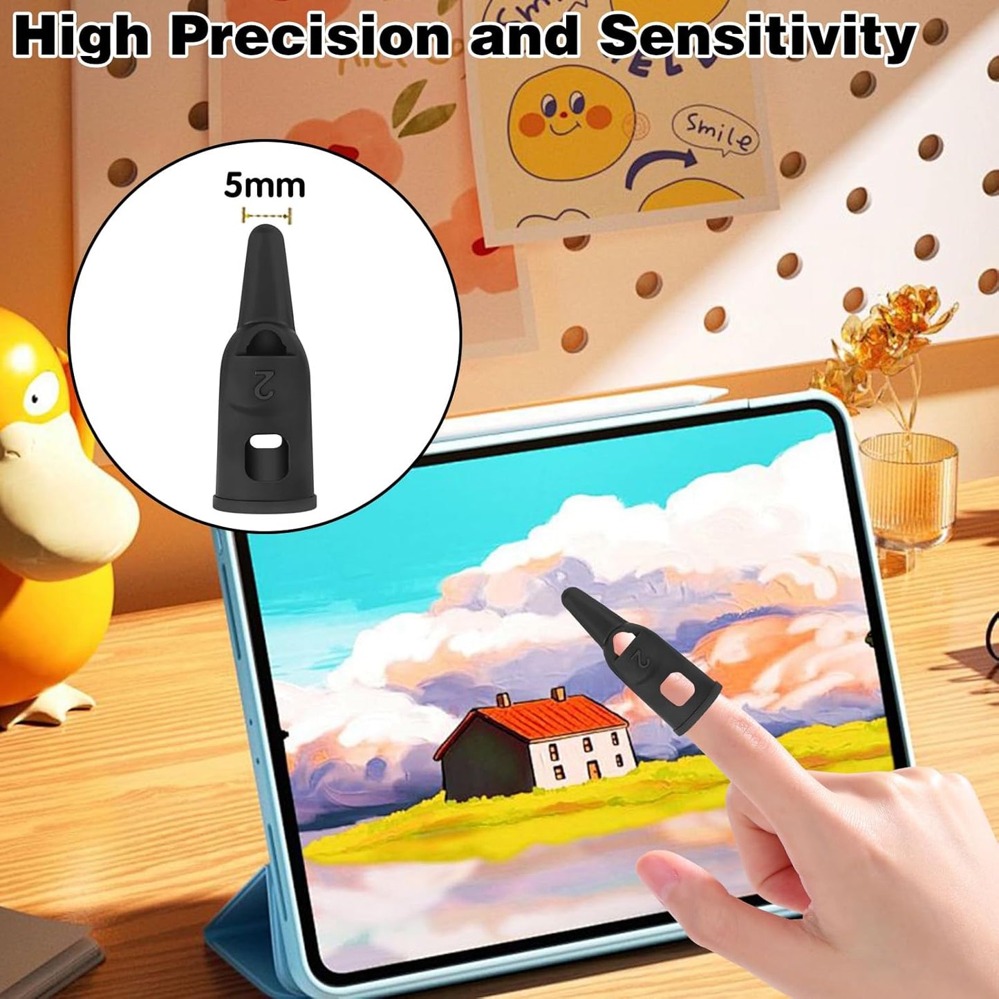 CYUXING 6Pcs Finger Stylus Pen for Touchscreen High Precision Sensitivity Silicone, Capacitive Stylus Suitable