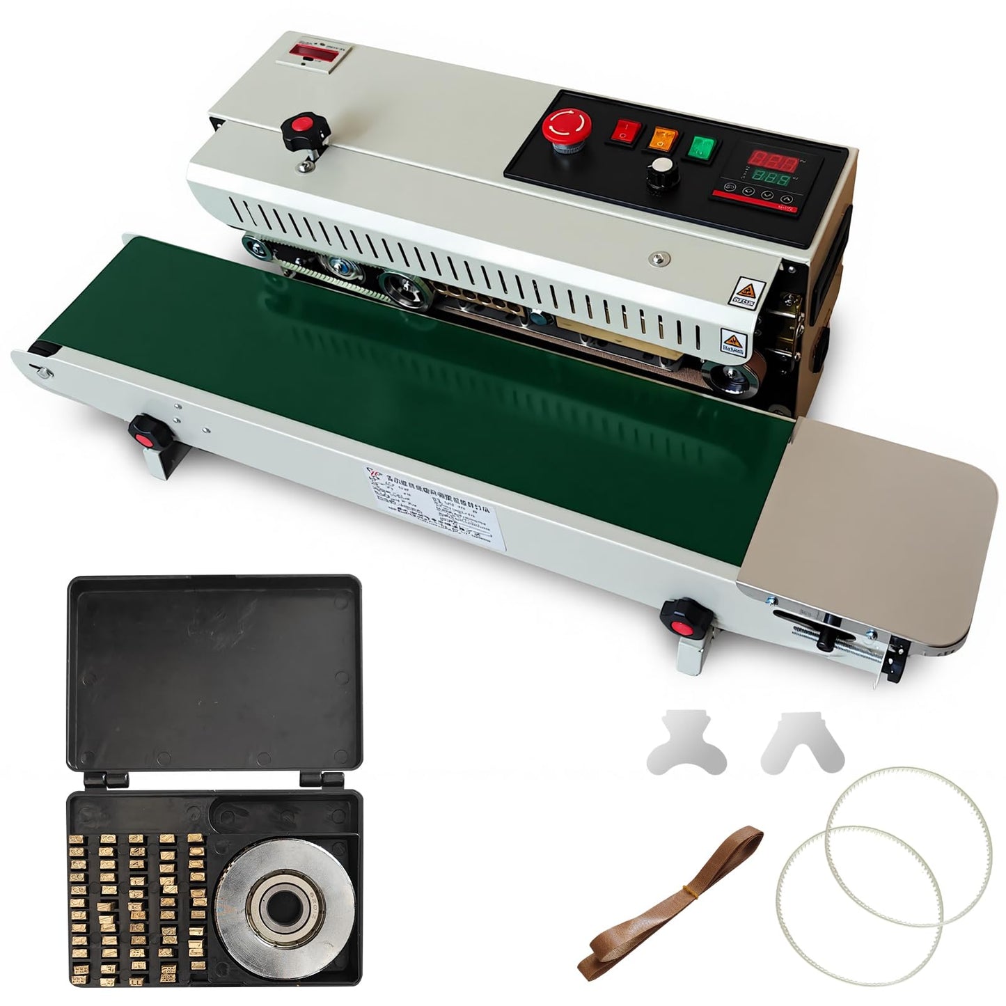Automatic Horizontal Band Sealer (Full Copper Heating Block, with Counter Function), Continuous Bag Sealing Machine for 0.03–0.08mm PVC Film Bags (110V)