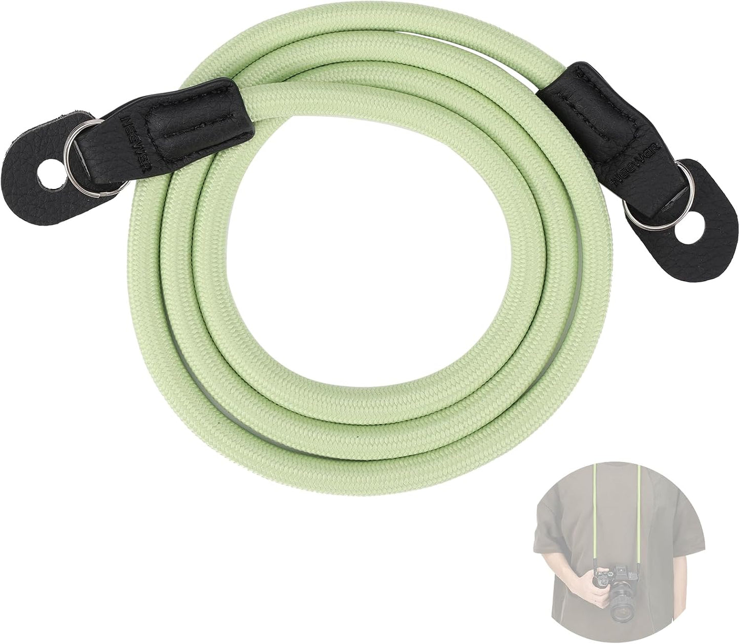 43"/110cm, CA098 NEEWER Camera Shoulder Strap, Durable Round Woven Nylon Climbing Rope Neck Strap with Keyrings