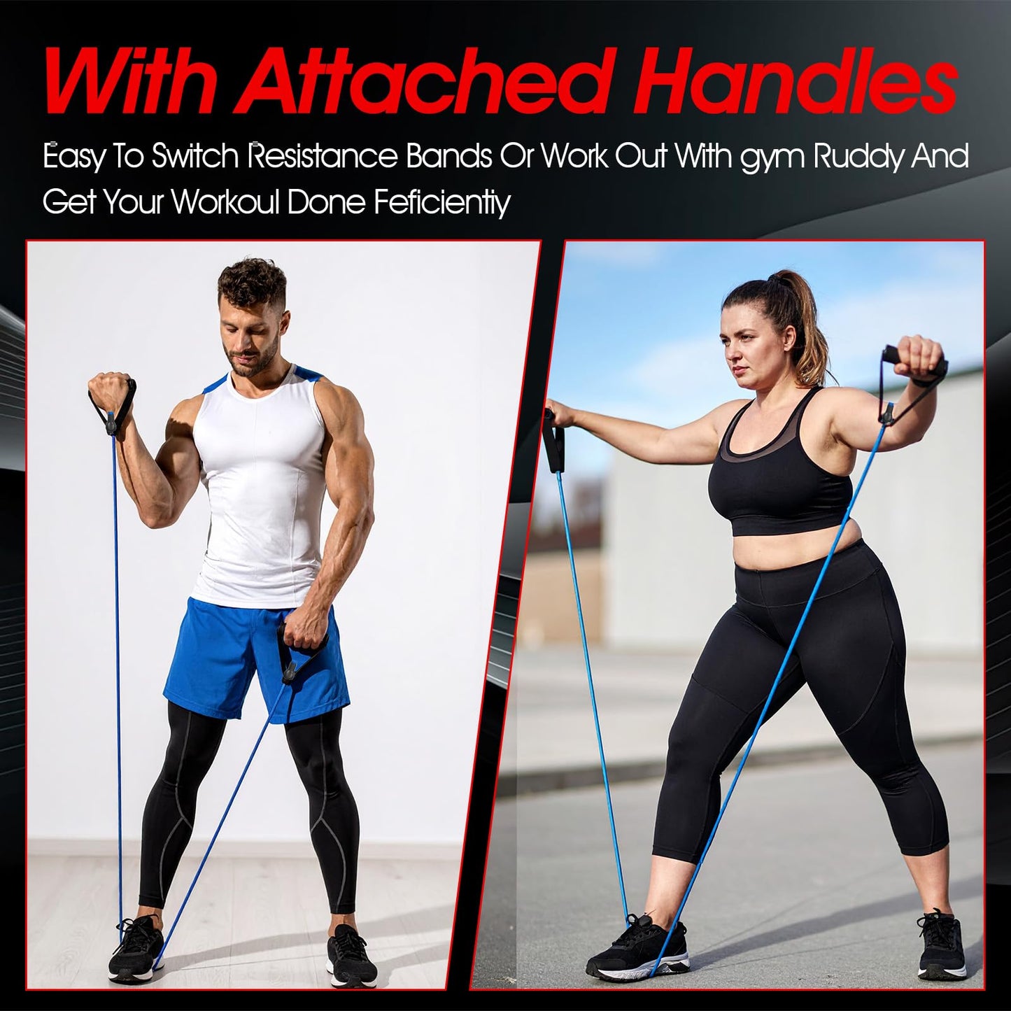 YBEATY 5PCS Resistance Bands with Handles 5-Level Stretch Exercise Pull Up Bands Physical Resistance Tube with Door Anchor for Men Women Muscle Toning Strength Training Home Workouts Fitness Pilates
