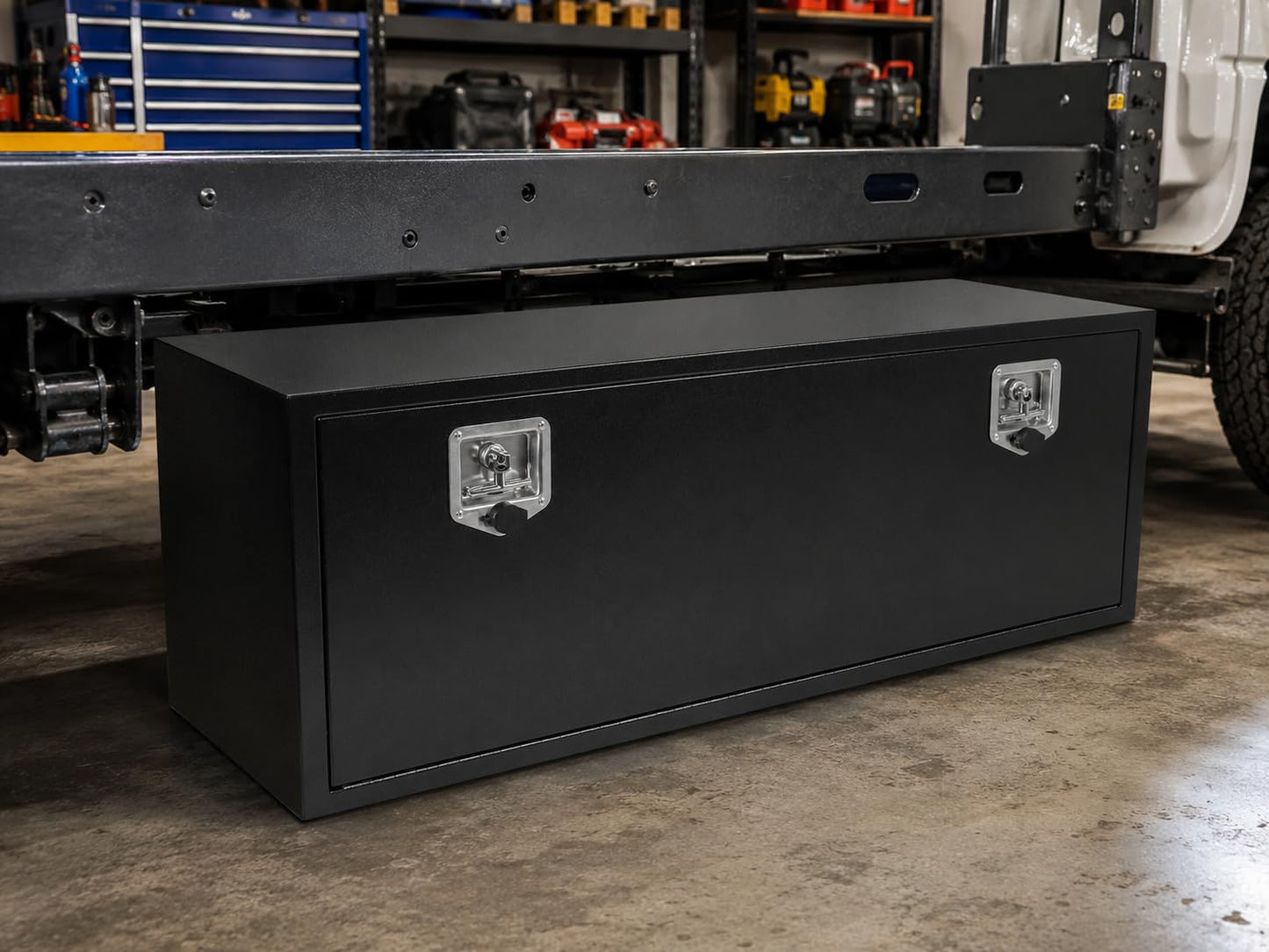 48" Underbody Truck Tool Box, Heavy Duty Steel Underbody Toolbox with T-Handle Lock & Weatherproof Seal, Lockable Truck Trailer Tool Box for Pickup, Semi Truck, RV, Flatbed, Tractor – 48 x 18 x 18