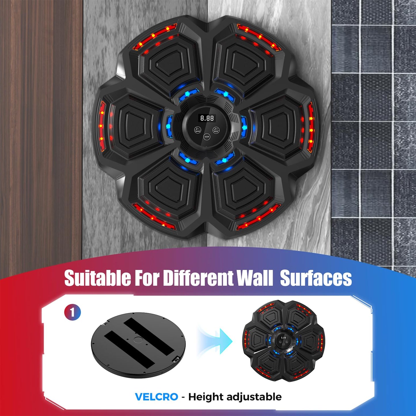 Music Boxing Machine for Adults Kids,Smart Boxing Pad Training Machine,Wall Target Punching Workout for Kids,Reflex Training Suitable for Home,Office,Gym,Fun Fitness Equipment