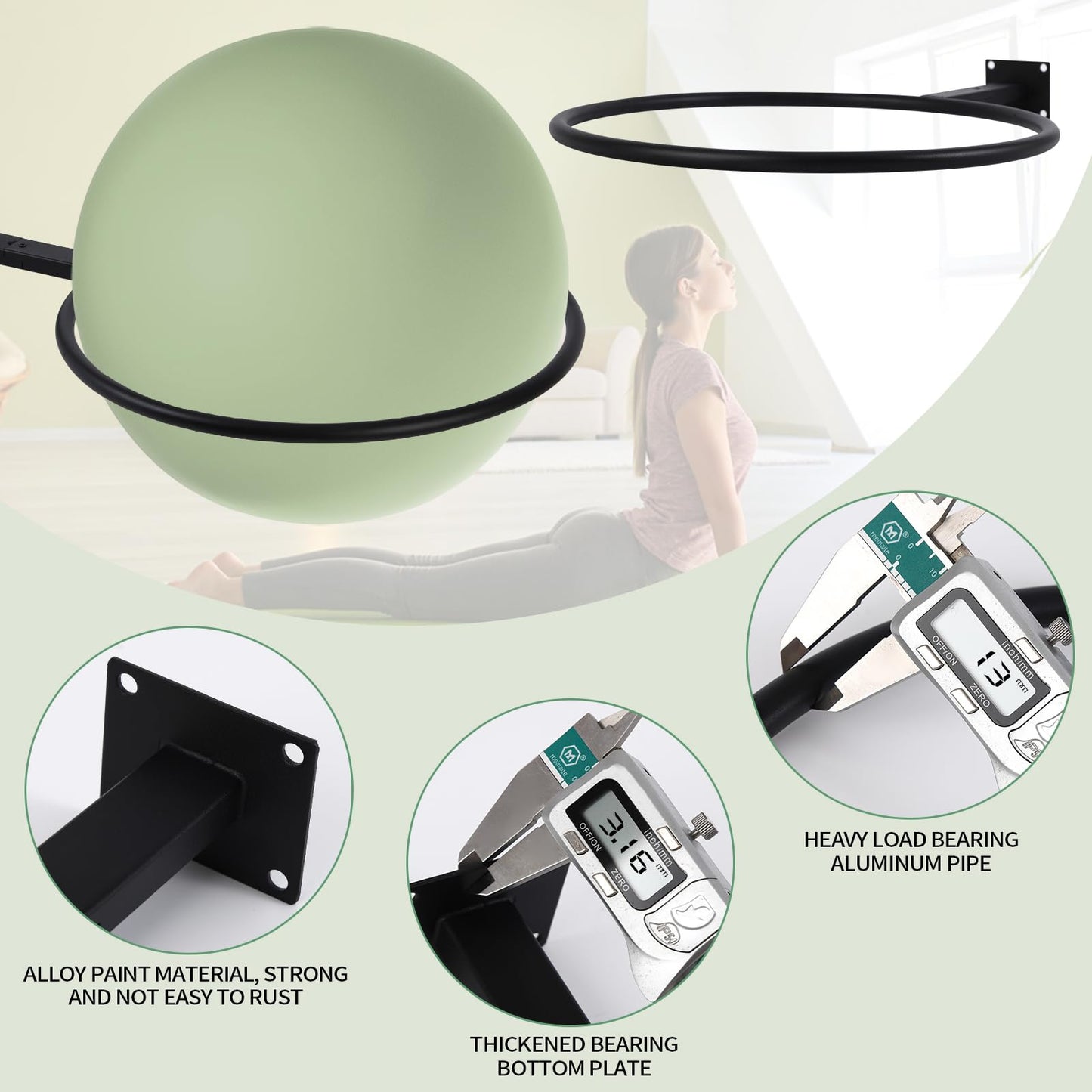 Large Stability Ball Storage Rack Exercise Dall Wall Holder Yoga Studio Gym Exercise Ball and Equipment Organizer（2 pcs）