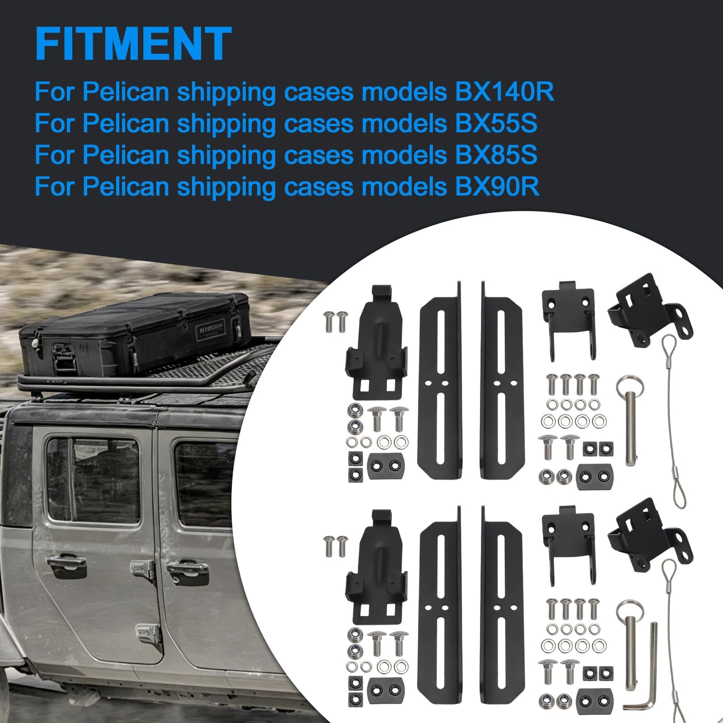 Motoparty Compatible with Pelican Cargo Case Roof Mount Kit BX140R BX55S BX85S BX90R with Instruction Manual