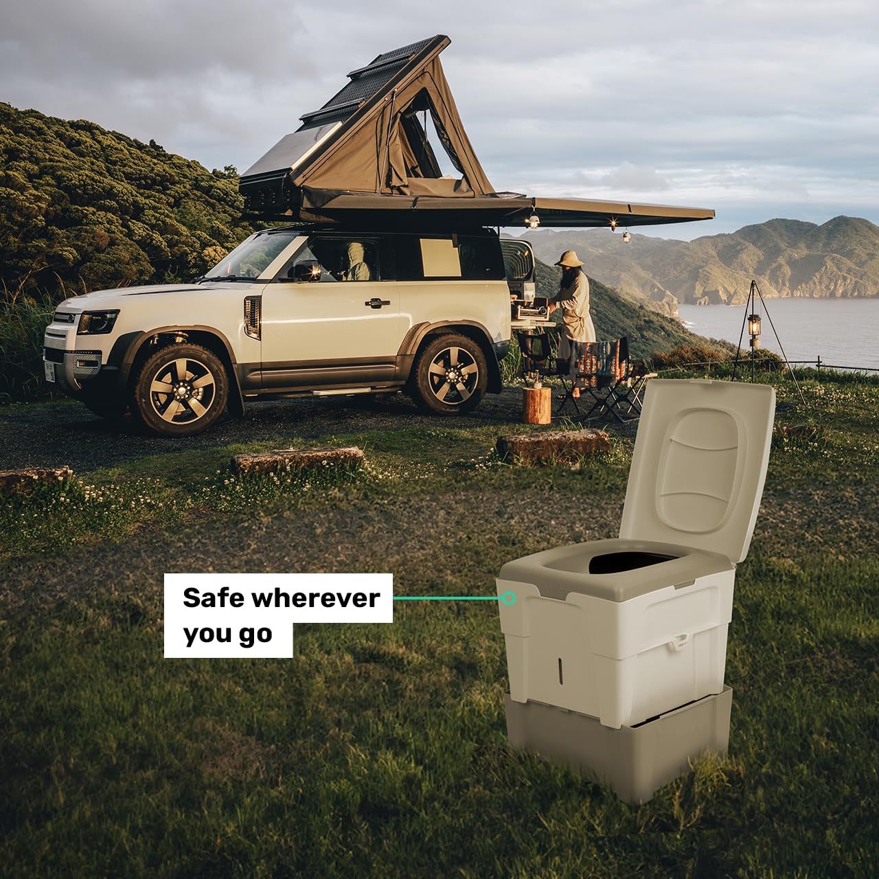 TROBOLO WandaGO Composting Toilet, Portable Outdoor Camping Toilet, Urine Diverting Dry Toilet With Height Adjustment