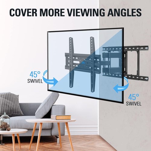 Mounting Dream TV Wall Mount - Full Motion Dual Arm Bracket for 32-65 Inch TVs | Swivel & Tilt, Max VESA 400x400mm, 99 LBS Capacity