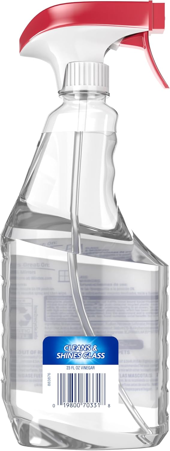 Windex Vinegar Glass Cleaner Spray - Prevents Leakage & Breakage | 23 Fl Oz Surface Cleaner