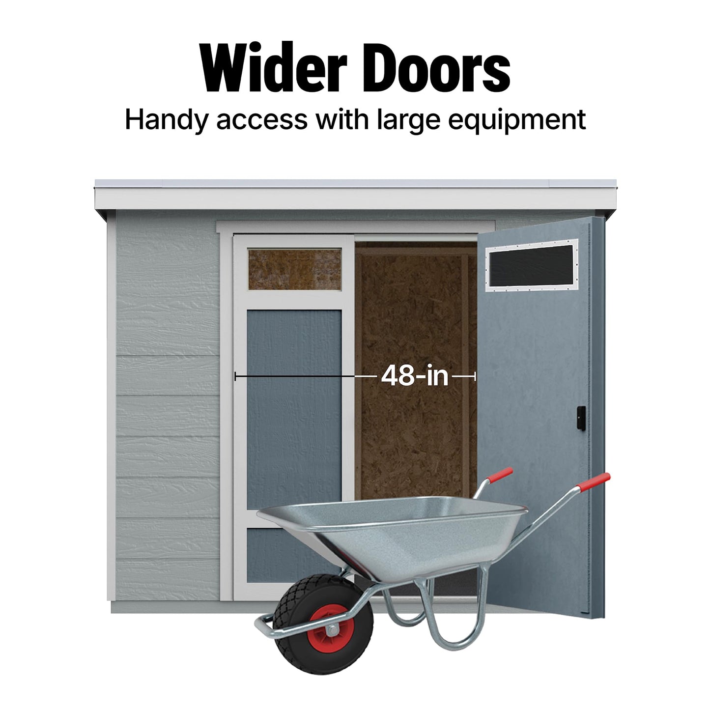 Handy Home Products Highland 8x6 Modern Wooden Storage Shed with Floor Kit and Palram roof- Does not Include Paint