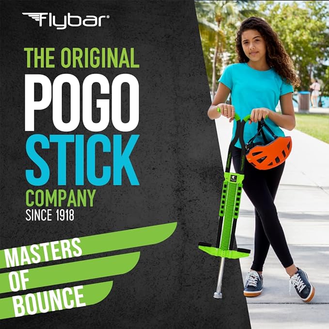 Flybar Master Pogo Stick for Kids Ages 9+, 80–160 lbs – Easy Grip Handles – Active Exercise Toy for Tweens & Teens – Outdoor Toy with Non-Slip Foot Pegs for Boys and Girls – No Assembly Needed