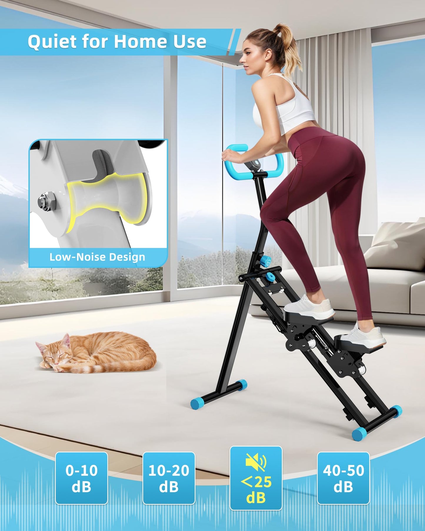 Stair Stepper for Home, Vertical Climber Workout Machine with Handlebar for Full Body Exercise Stair Climber Machine with Stable Frame & 3 Adjustable Height