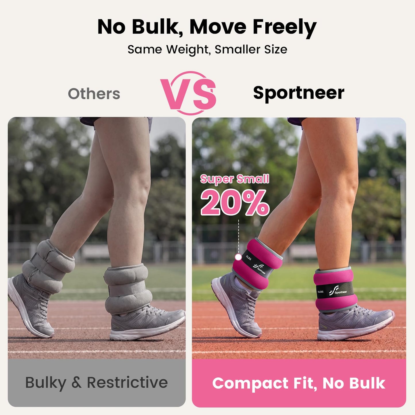 Sportneer Ankle Weights & Wrist Weights -1 2 3 4 5 Lbs Set of 2 for Men Women Kids Strength Training Arm and Leg Weights Set Comfortable and Soft Perfect for Dancing Running Walking Fitness Workout