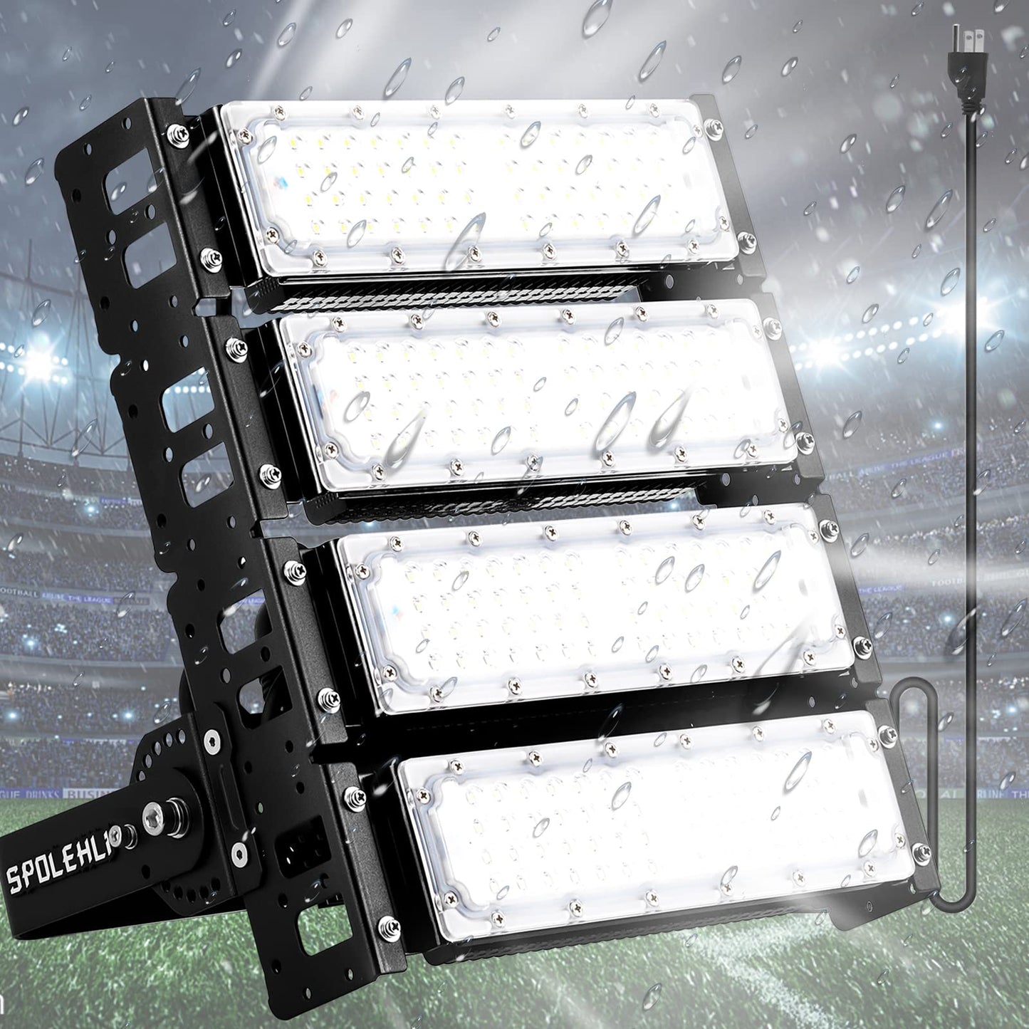 LED Stadium Light – 1200W Equivalent High Mast Flood Light 32,000LM, IP66 Waterproof, 50,000Hrs Lifespan, 120° Wide Beam for Tunnels/Parking Lots/Fields – Super Bright & Energy-Saving (200W, 85V-305V)