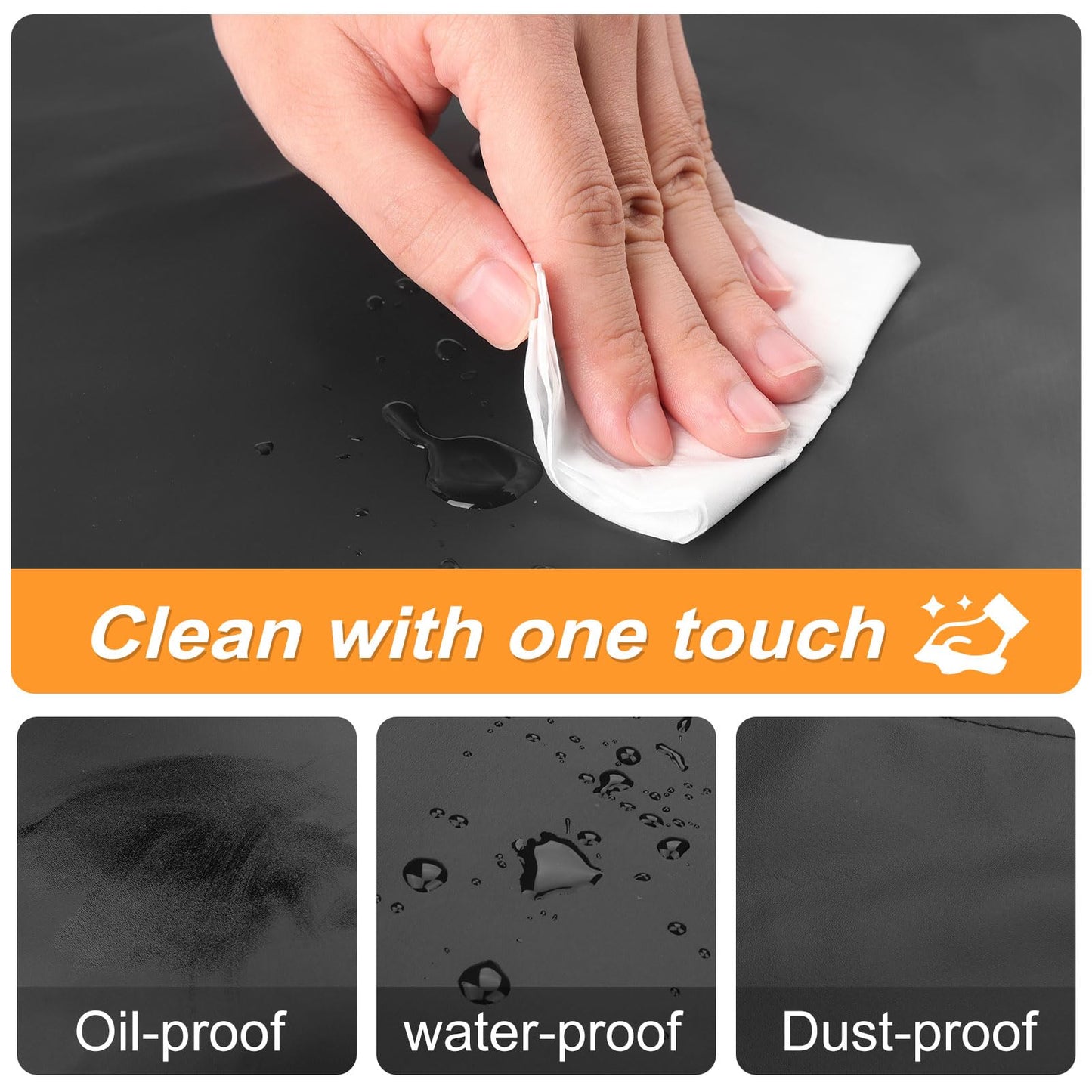 Gotega 4 Pack Waterproof Rubber PVC Apron Adjustable Dishwasher Apron-Women Men Heavy Duty Work Apron for Dishwashing Chemical Lab Butcher Grooming Black