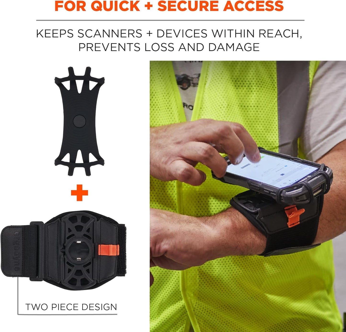 5545 Ergodyne Squids Armband, Wristband Scanner Mount, Adjustable to Fit Phones, Scanners, Mobile Computers, PDA