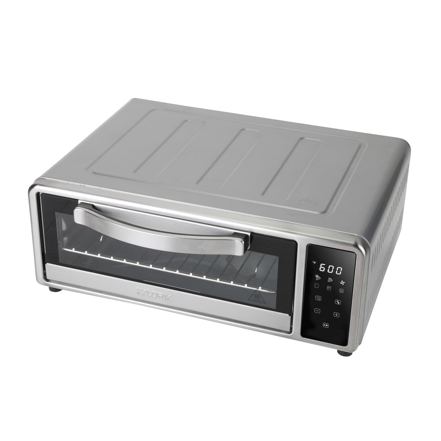 Kalorik MAXX Air Fryer Pizza Oven with Stone, Turbo-Heat Technology Up To 600F Featuring Touchscreen Controls with 6 Preset Functions Fits 12-Inch Pizzas, 1700-Watts, Stainless Steel