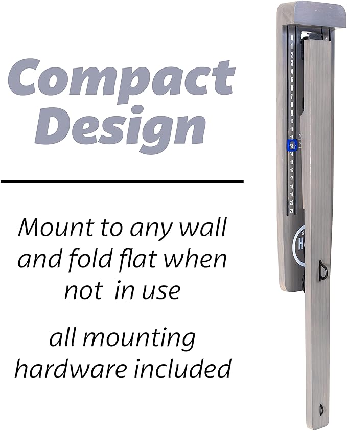 GoSports Hook 21 Wall Mounted Ring Swing Game with Foldable Arm - Play Indoors or Outdoors