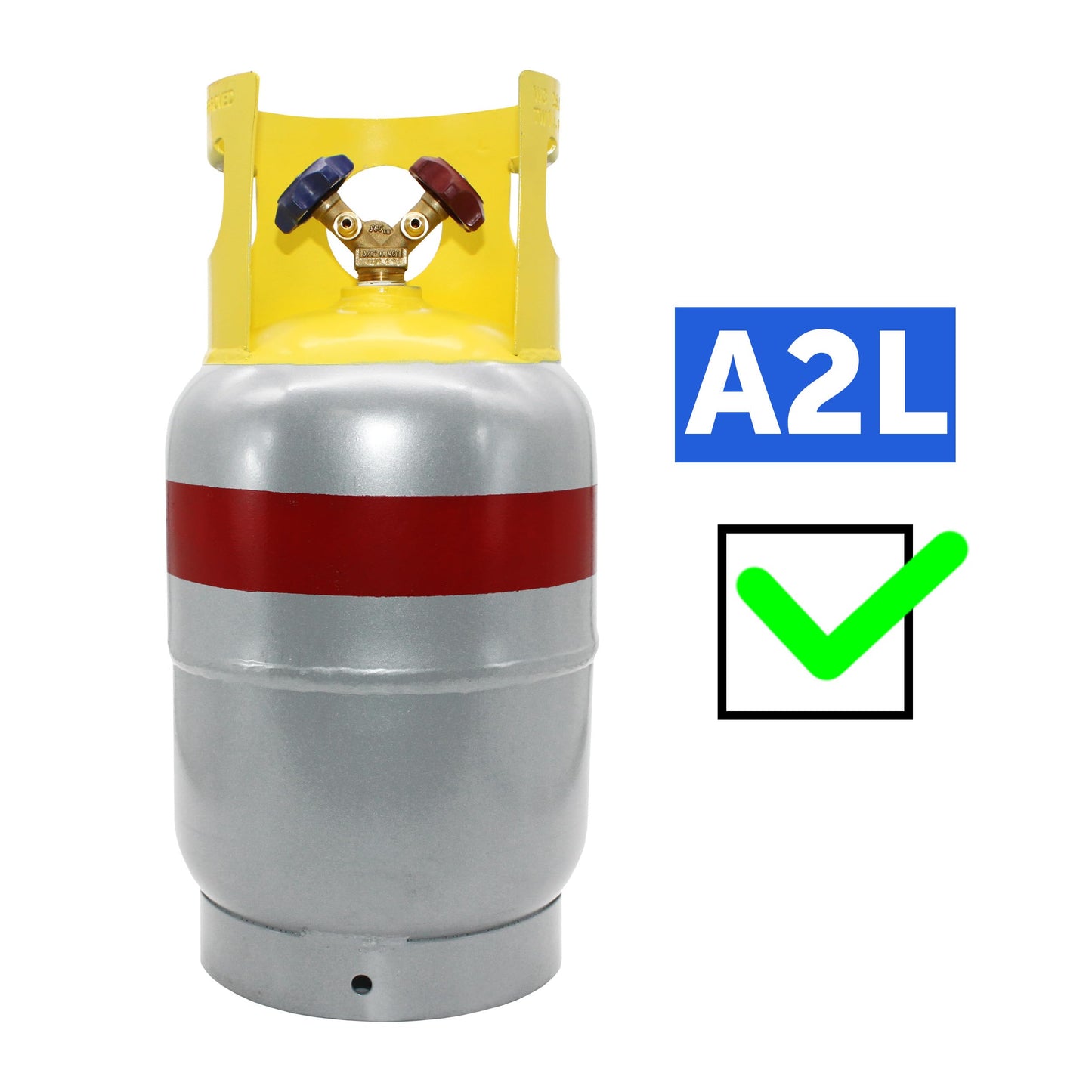 Flame King 30LB A2L Refrigerant Recovery Cylinder Tank, 400 PSI, Dual Y-Valve Liquid/Vapor, Heavy-Duty Steel, HVAC Recovery & Storage