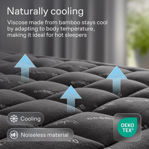 Niagara Ultra Soft Twin XL Mattress Topper - Bamboo Viscose Pillow Top for Back Pain Relief | Naturally Cooling, Fits 6-18" Mattresses, 600GSM, Dark Gray