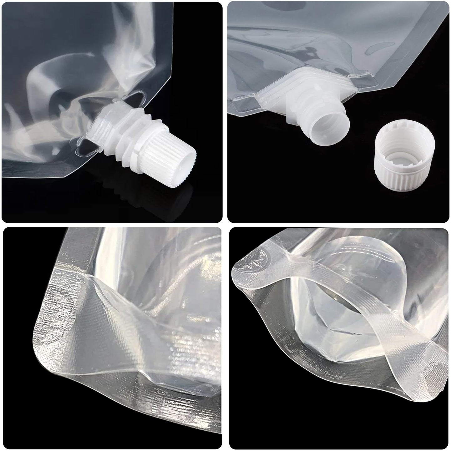 Plastic Flasks, AIDOIT Reusable Cruise Flask Pouches Leak-Proof Flask Pouches Juice Bags for Travel, Concerts, Outdoor Sports Camping (17 Pcs,8oz x6,16oz x6,32oz x4,Funnel Kit)