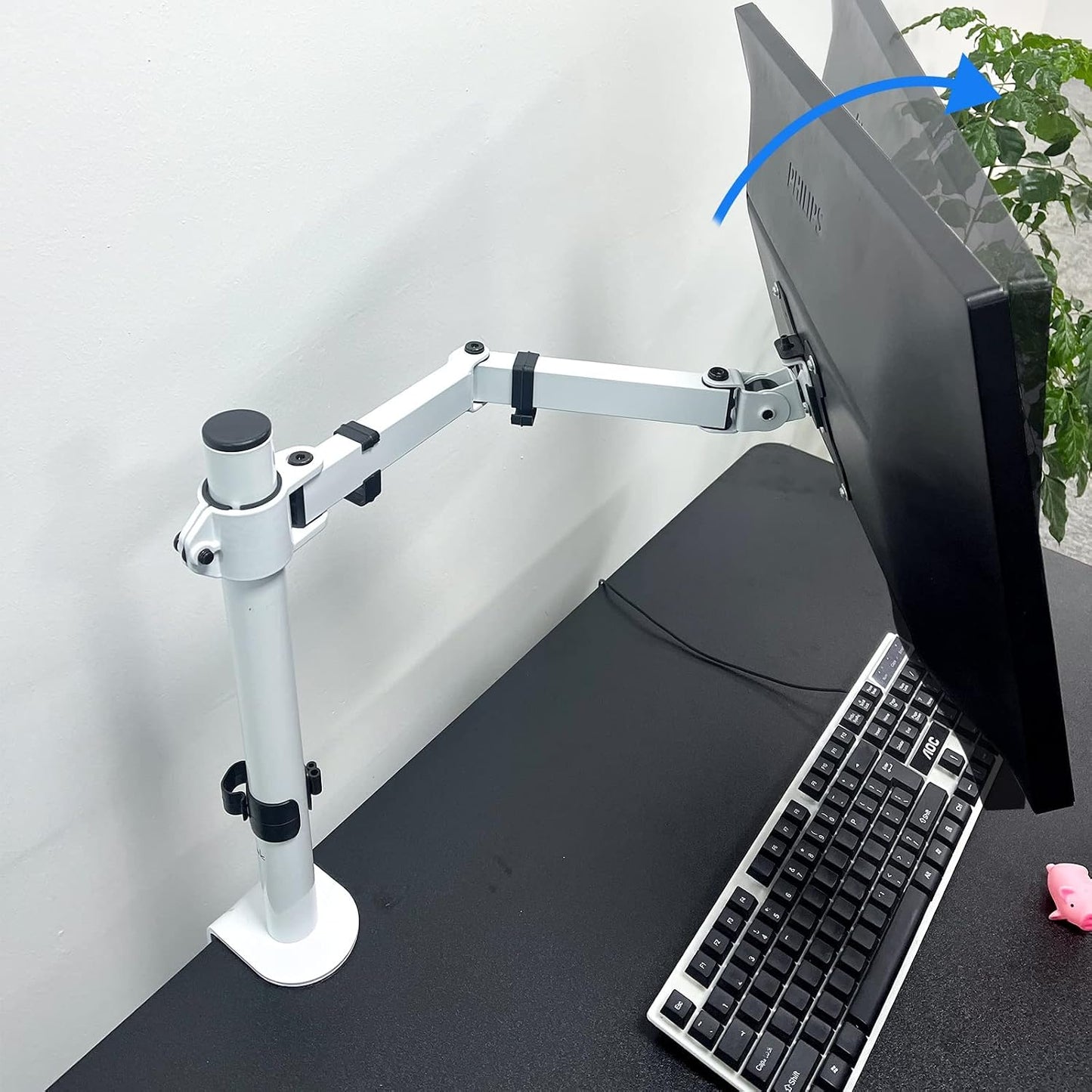 suptek 1 13" 32" 15.75 inch 75x75mm 100x100mm,White (MD9421W) Single Monitor Arm Desk Mount Fully Adjustable Monitor