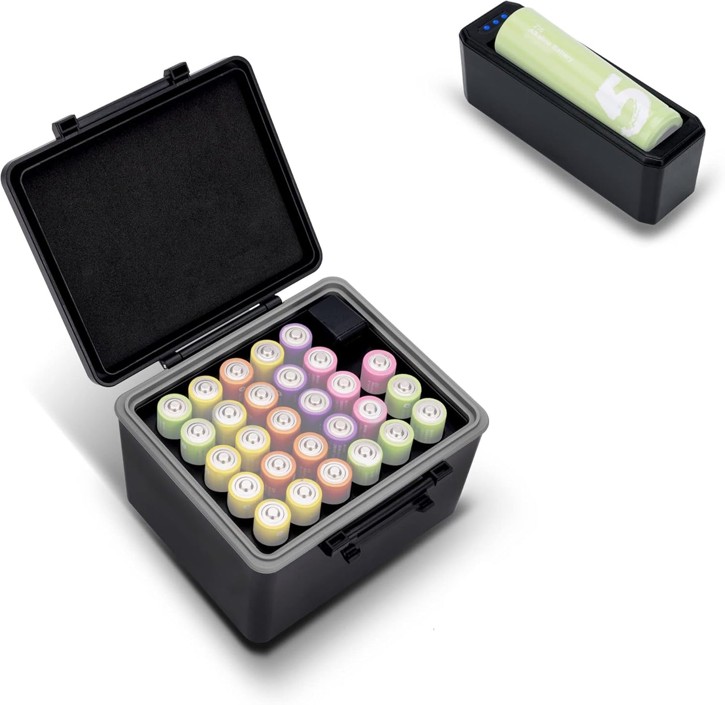 28x Tester,28 /14500 JJC AA Battery Case for AA, AA Battery Storage Case with Detachable Slots AA holder Organizer