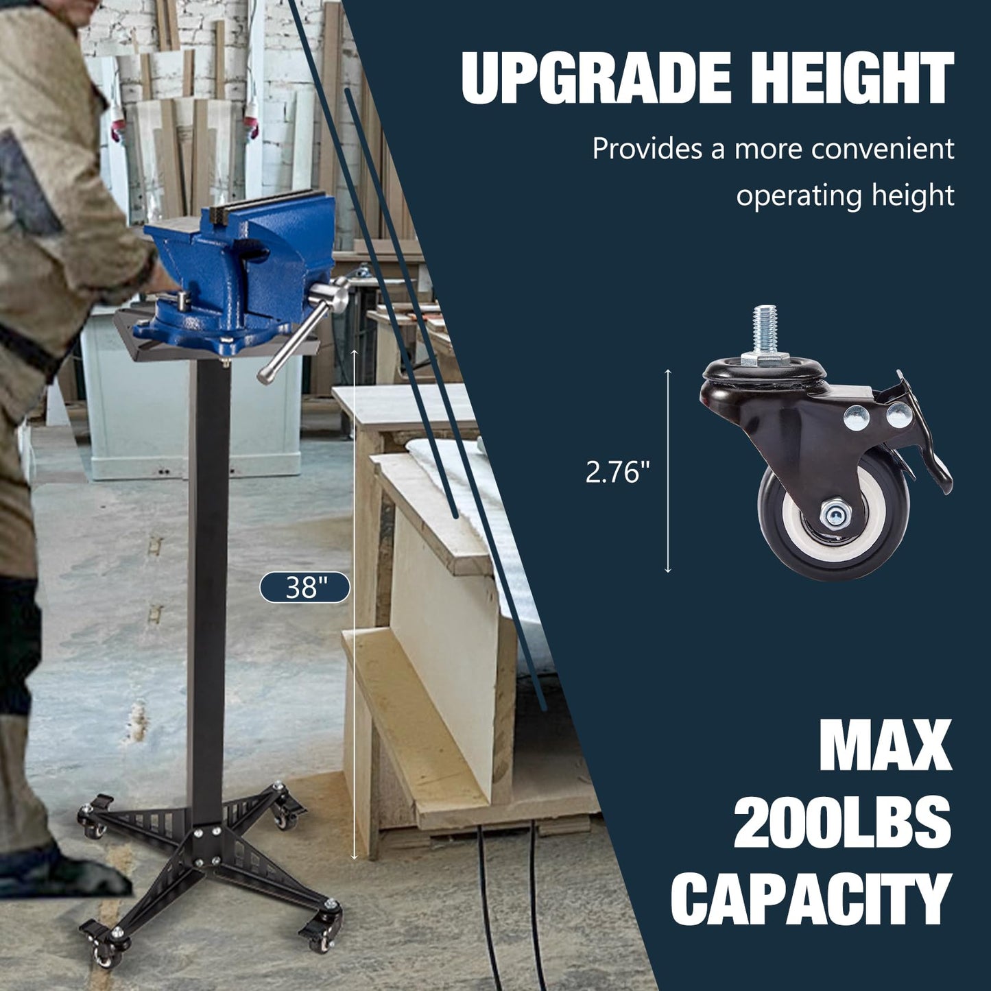 Krimocy Bench Grinder Stand, Mount Vise and Grinder Stand Pedestal with 9.85" x 8.66" Mounting Plate, Compatible with Most Bench Grinders
