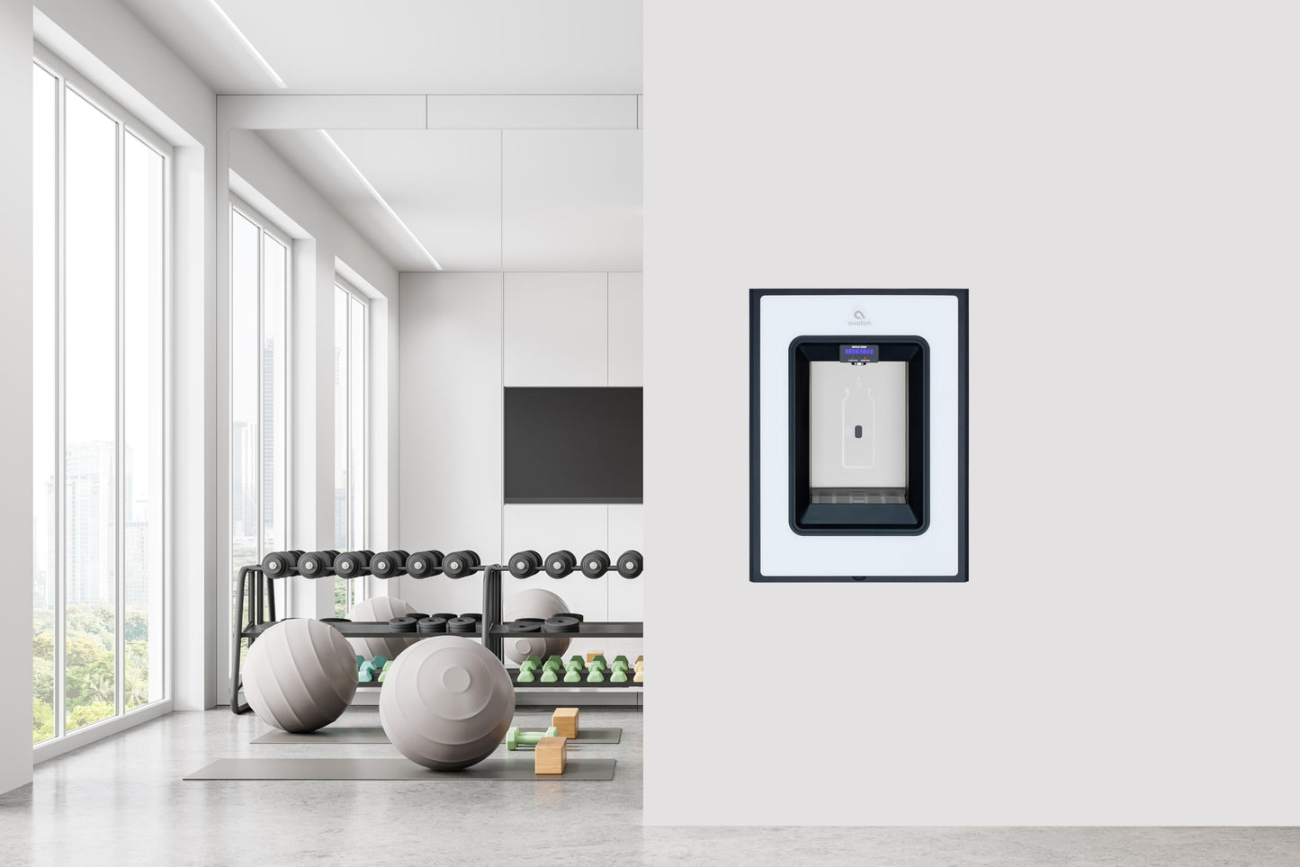 Avalon in-Wall Bottle Filling Station, Sensor Dispensing, Self Cleaning, Digital Bottle Counter Display, Dual Filtration, WiFi Enabled, High Capacity Cooling, White