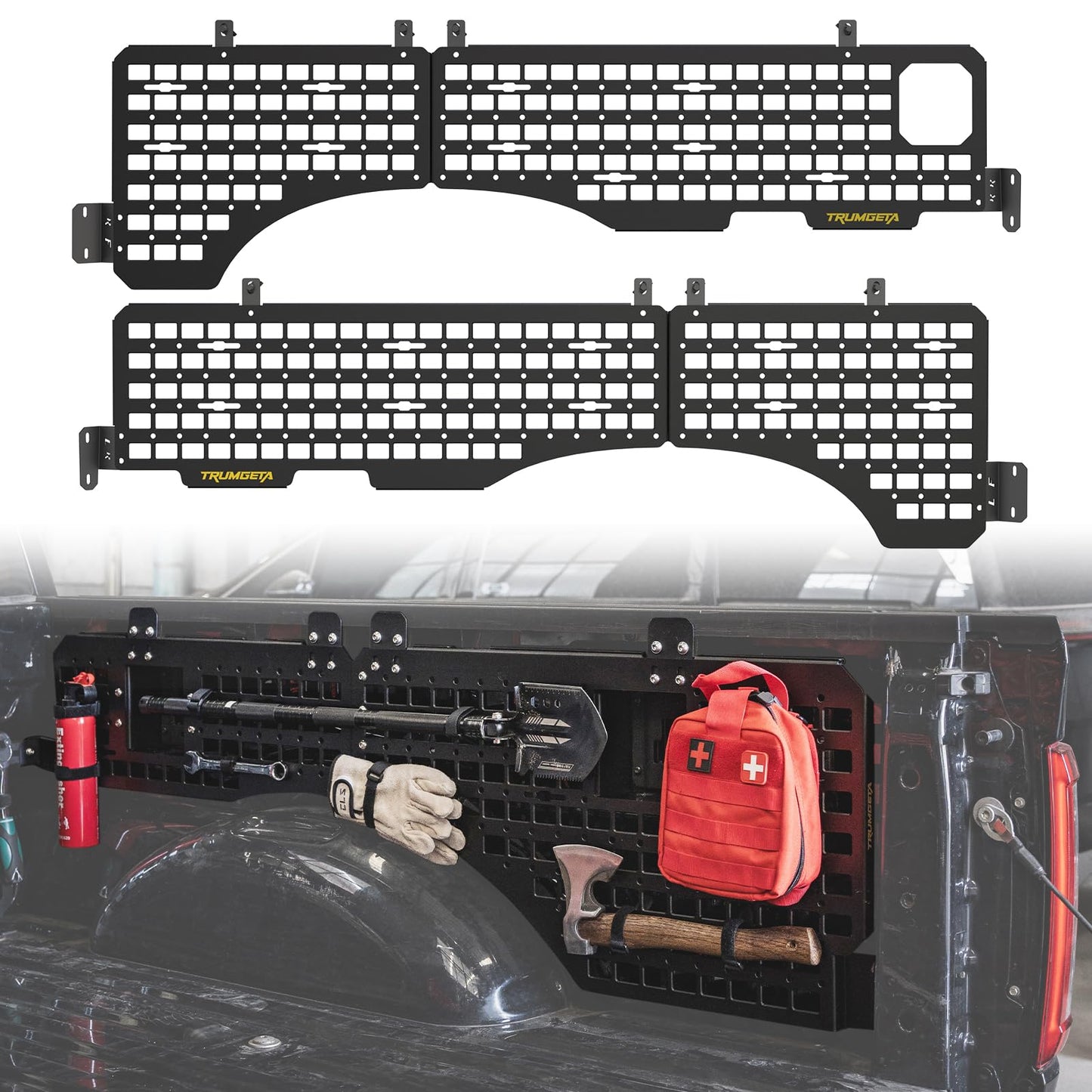 Trumgeta Side Bed MOLLE Panel Fit for 2022-2025 2026 Toyota Tundra 5.5 Feet with Truck Rail Truck Storage Organizer System
