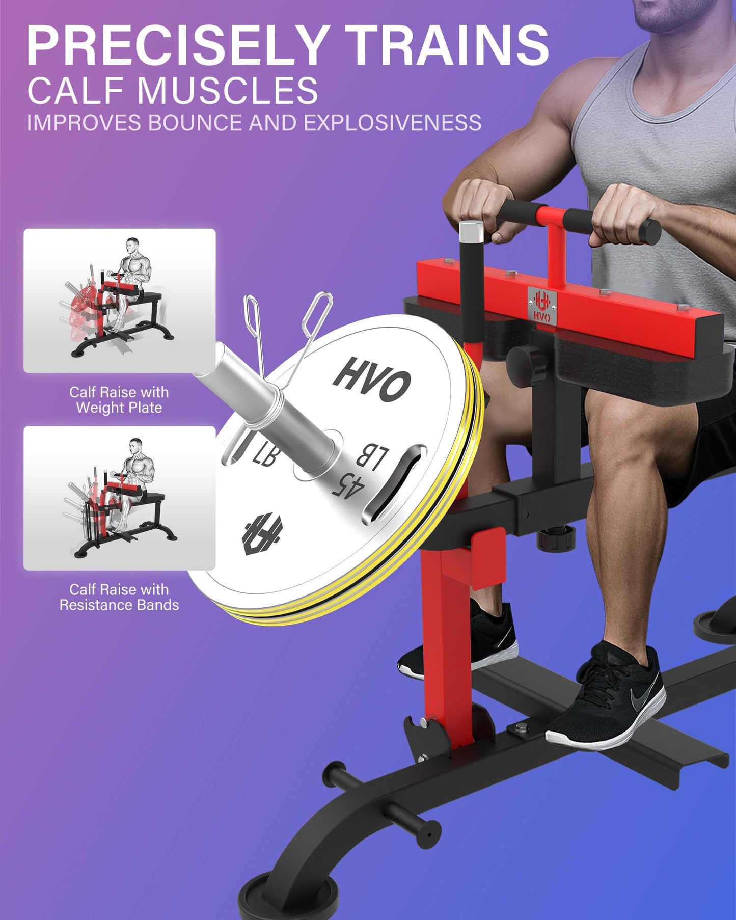HVO Seated Calf Raise Machine: Calf Machine Home Gym Calf Workout Machine Exercise Equipment