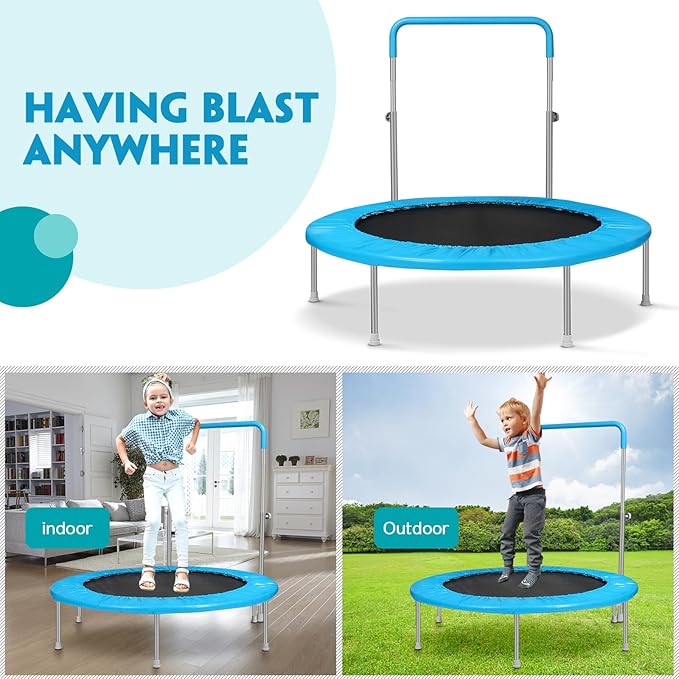 Mini Trampoline for Kids, Indoor Toddler Trampoline with Handle, Child Small Rebounder Trampoline for Indoor and Outdoor Use